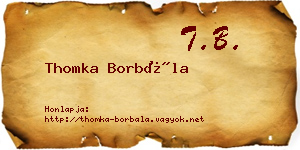 Thomka Borbála névjegykártya