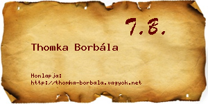 Thomka Borbála névjegykártya